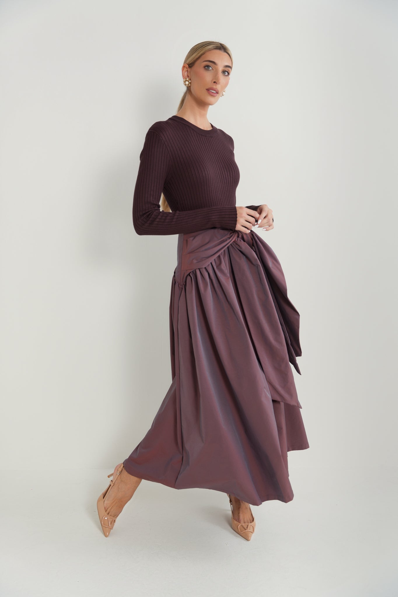 Criss-Cross A-Line Ankle Skirt