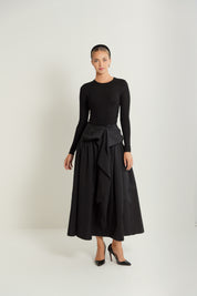 Criss-Cross A-Line Ankle Skirt