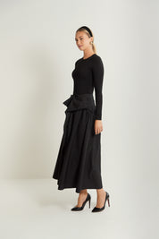 Criss-Cross A-Line Ankle Skirt
