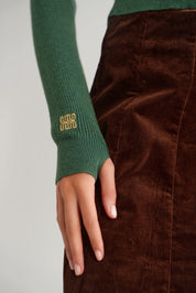 Rib Knit Button High Neck Sweater