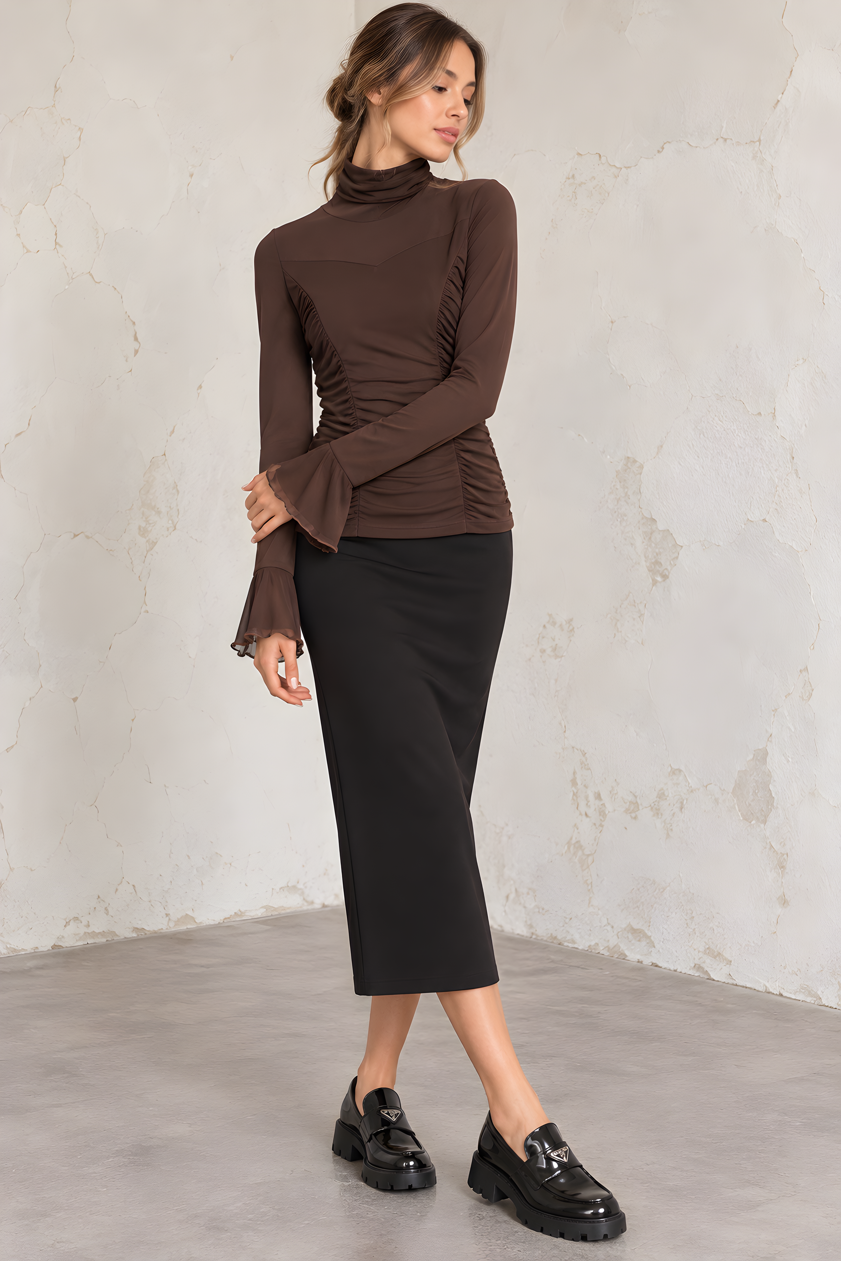 MESH RUCHED TOP (M10)