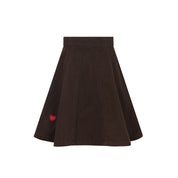 Heart Detail Denim Skirt