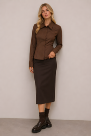 PINSTRIPED OFFICER TOP