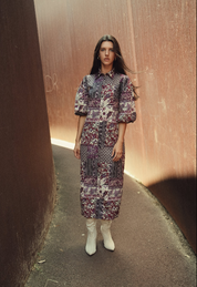 Puff Sleeve Printed Dress