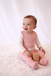 Pink Varsity Footie