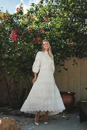 Lace White Hi-Low Dress