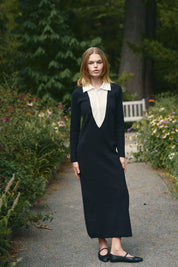 KNIT TUXEDO DRESS