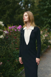 KNIT TUXEDO DRESS