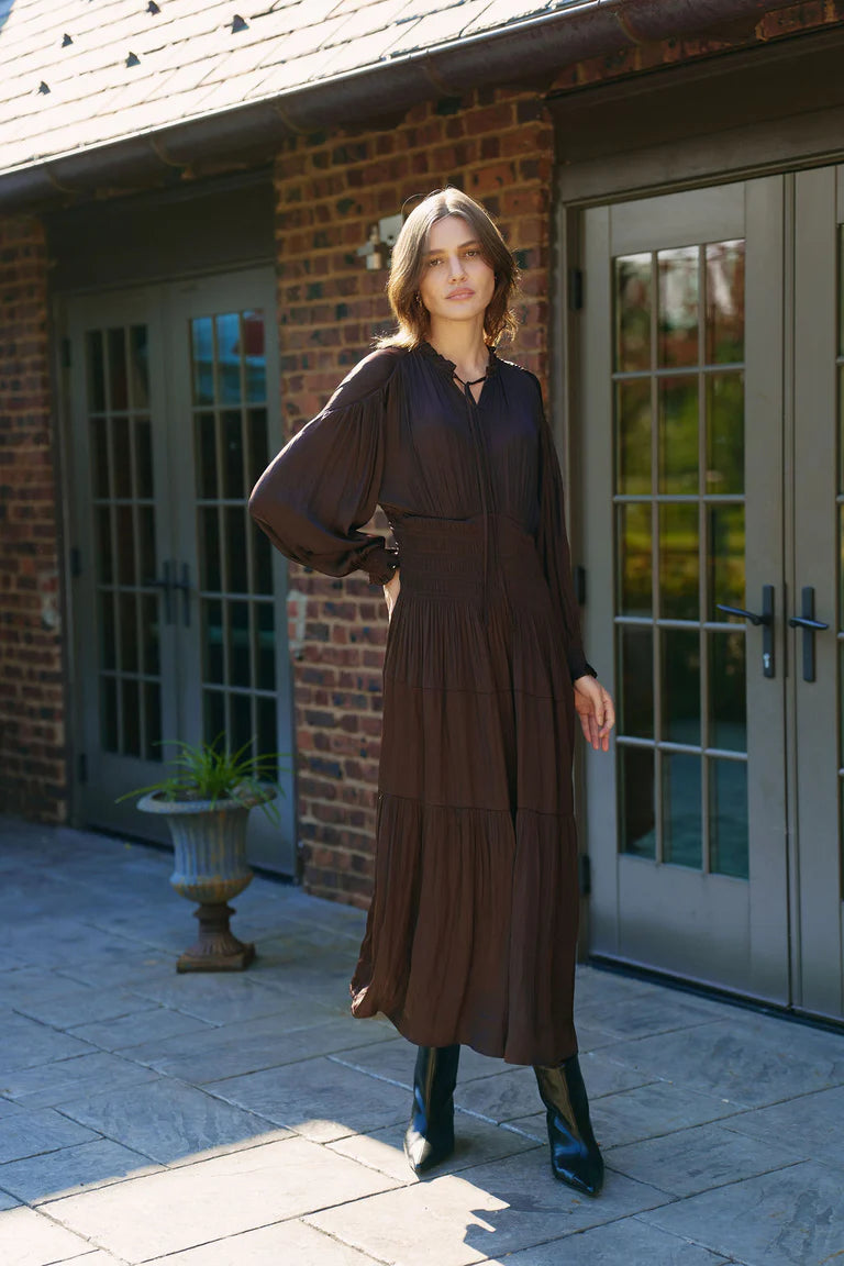 SILKY RUCHED WAIST DRESS