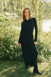 RIB KNIT SHIRT DRESS