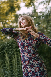 SPADE PRINT MESH DRESS