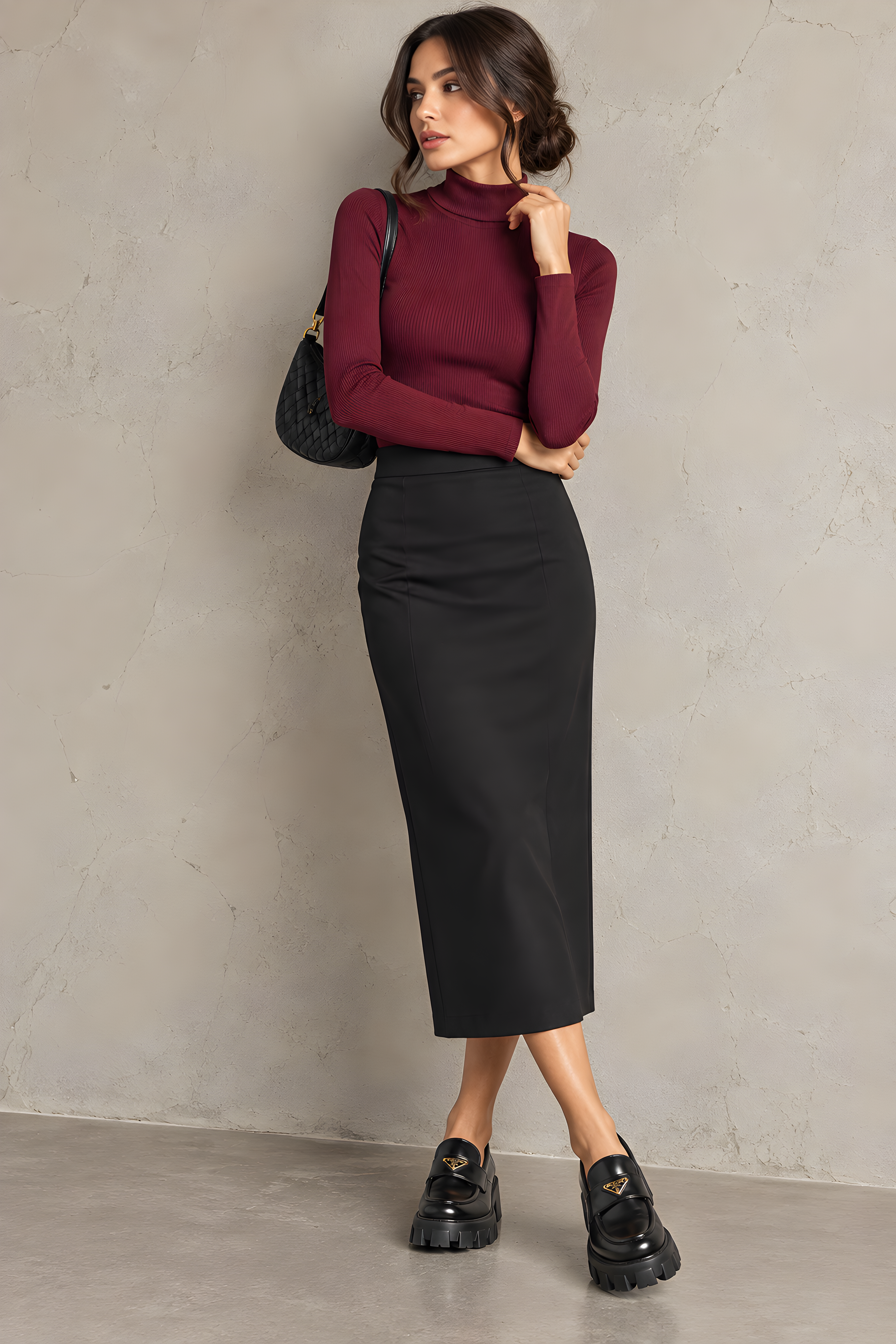 MICRO-RIBBED MOCK-NECK (M21)