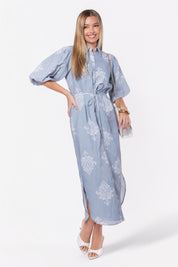 Lorelai Dress (Blue/White)