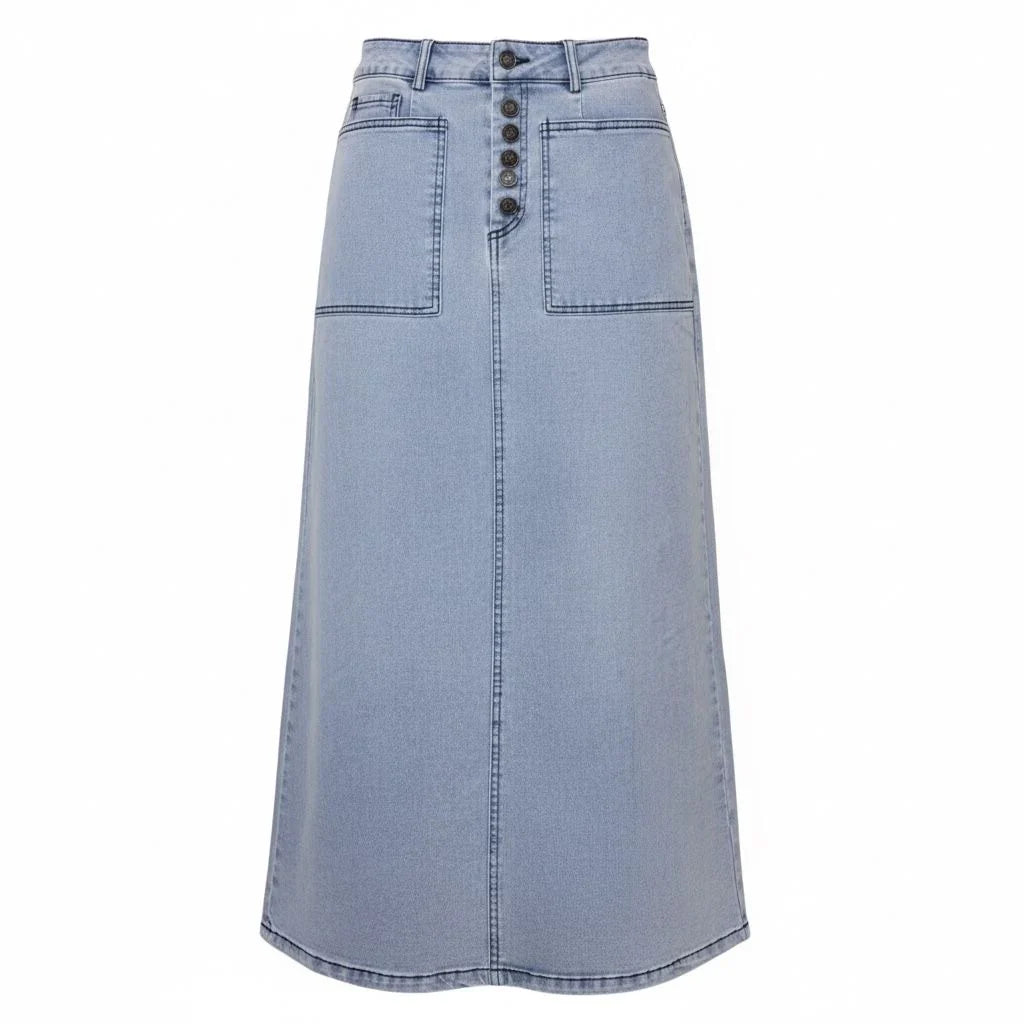 Bliss Denim Stretch Skirt Light Wash
