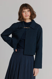 Pinstripe jacket, navy