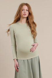 Hazel Maternity Tee in Fern