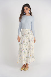 Sequin Panel Skirt Maxi- Yellow Fields