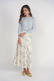 Sequin Panel Skirt Maxi- Yellow Fields