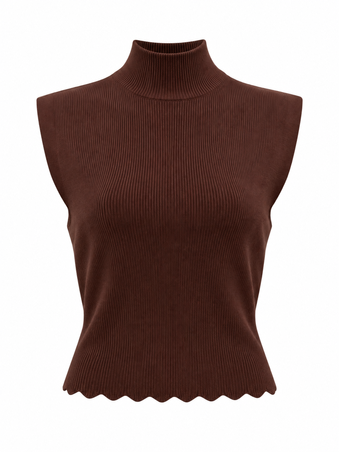 Sleeveless Vest with Scallop Edge and Pin Applique