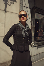 Peplum Cardi- Black