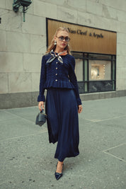 Peplum Cardi- Navy