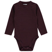 Striped Ribbed Mock Neck Onesie