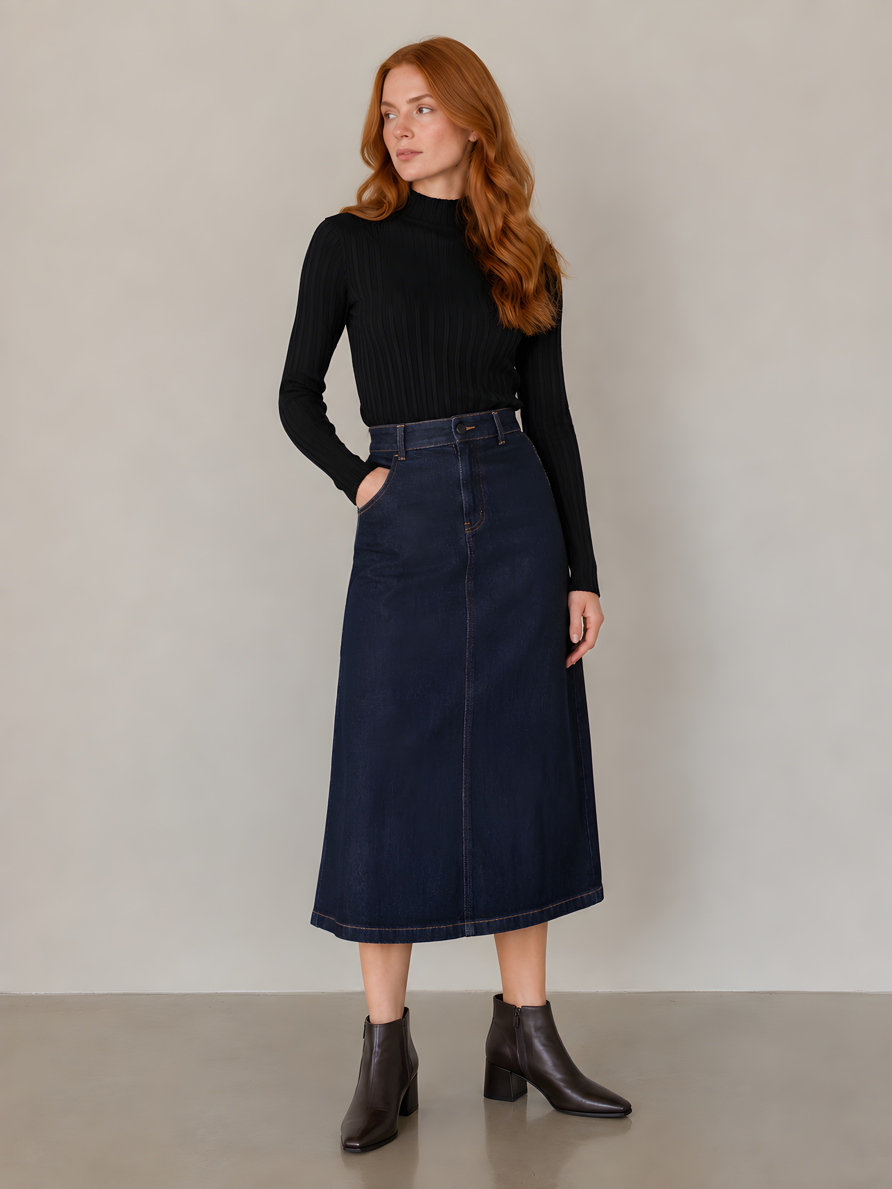 TEXTURED MOCKNECK