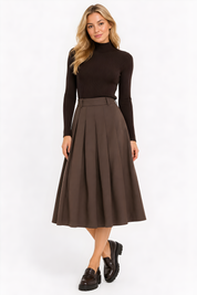 PLEATED MIDI SKIRT