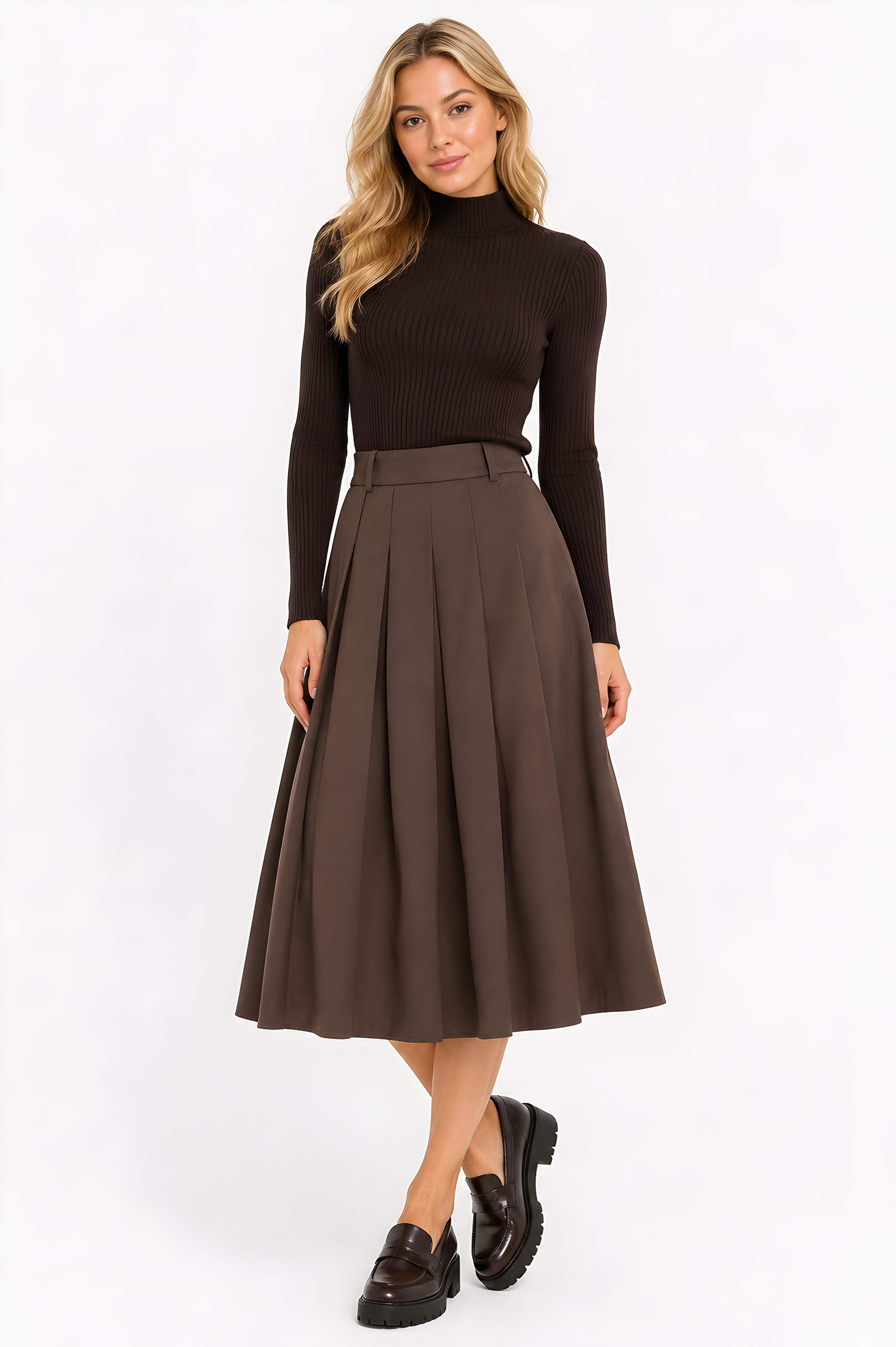PLEATED MIDI SKIRT