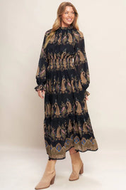 Damask Midi Dress