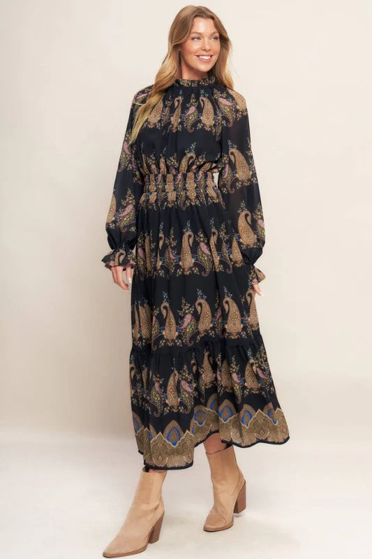 Damask Midi Dress