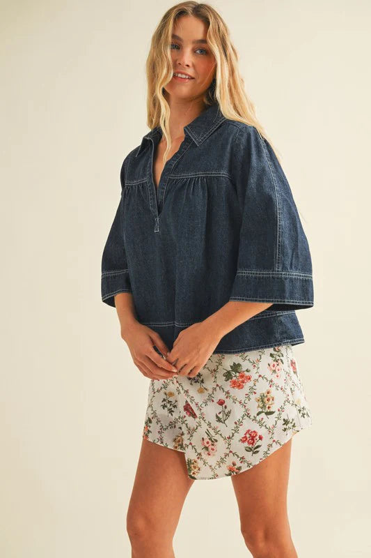 Charlie Denim Top