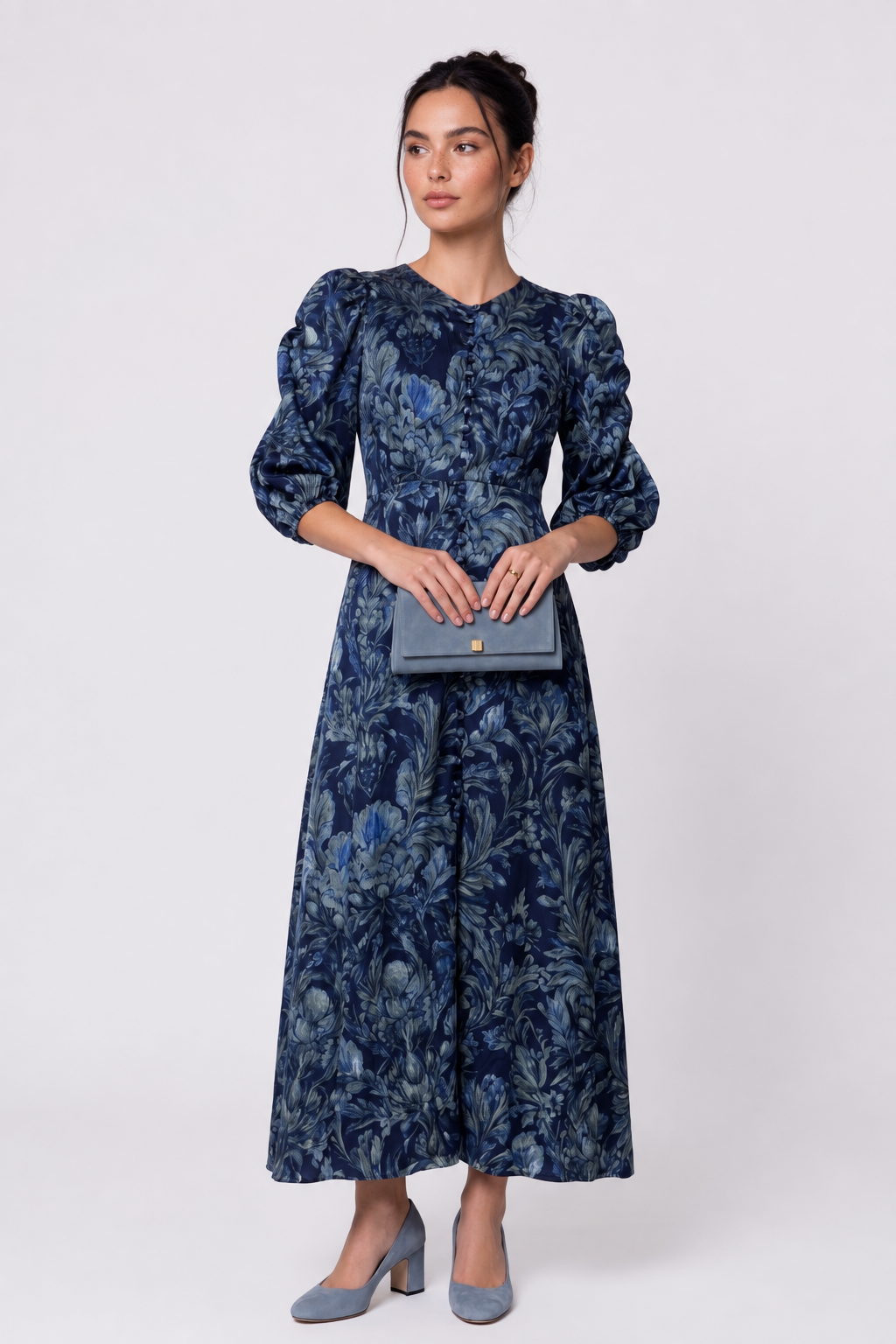 Patricia Dress (Blue Pattern)