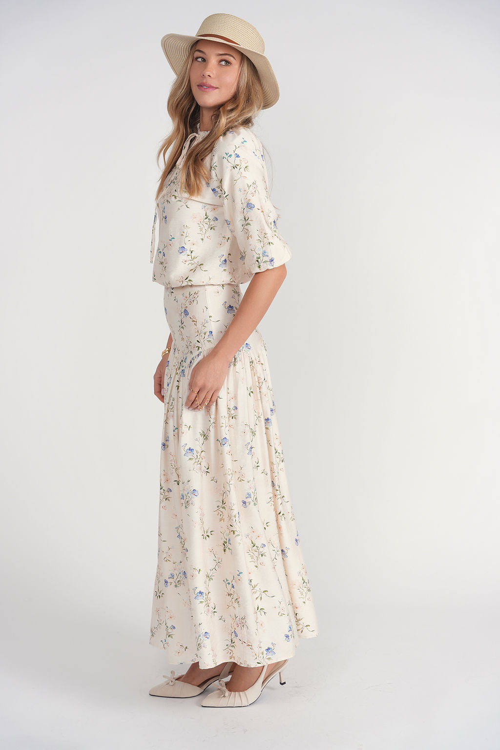 Belle Skirt- Cream Floral