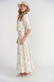 Belle Skirt- Cream Floral