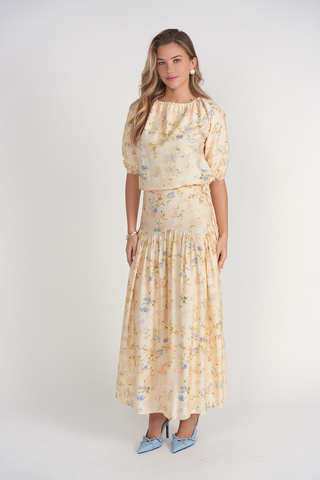 Belle Top- Yellow Garden