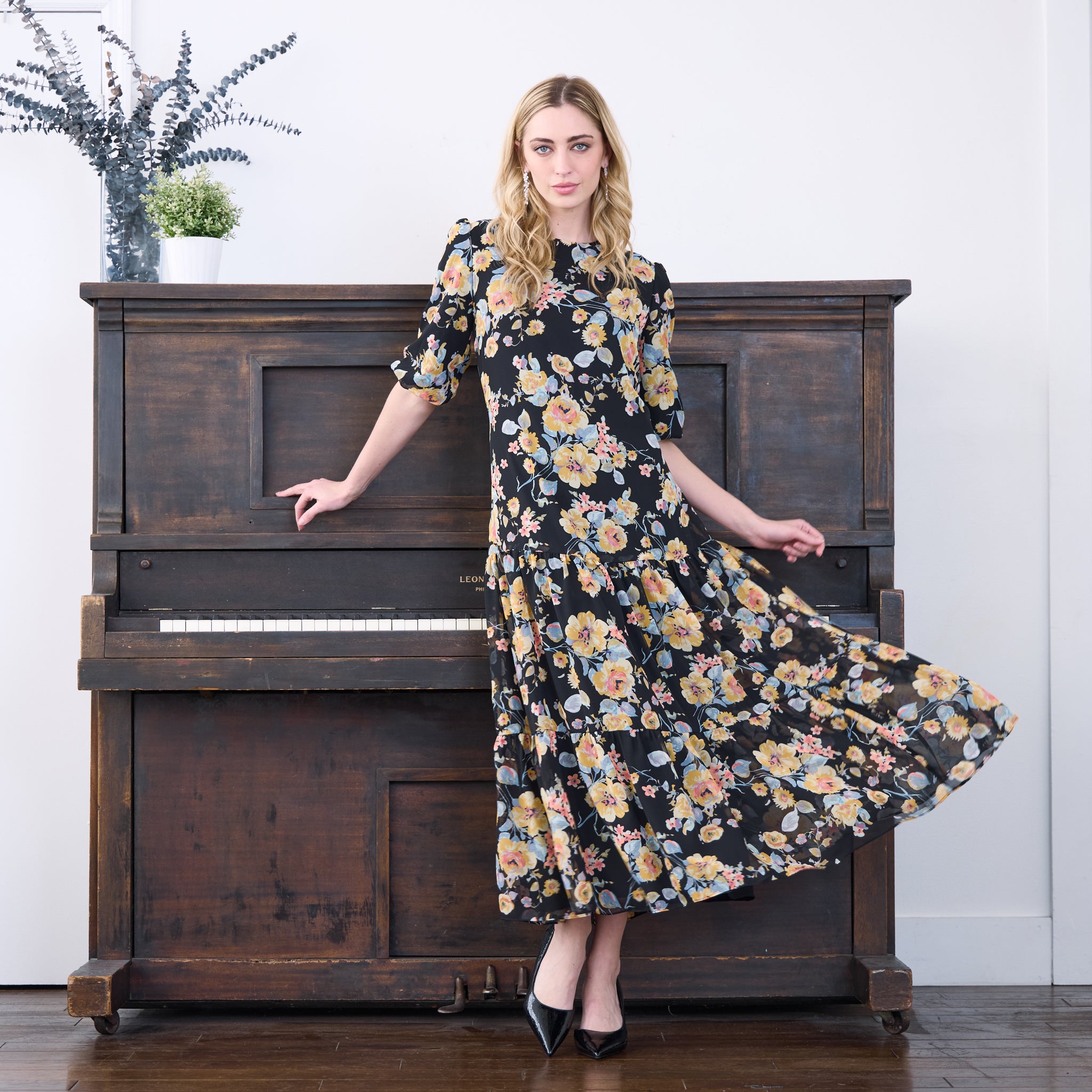 CORA MAXI - BLACK/YELLOW