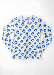 PRINTED MICRO-RIBBED TSHIRT- PALM TREES