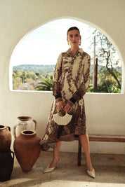 Bliss Gathered Button Paisley Dress