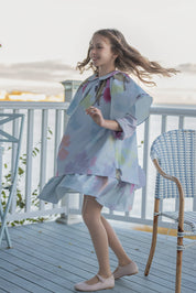 Watercolor Flutter Sleeve Dress