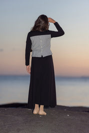 Teen Striped Back Leather Patch Maxi