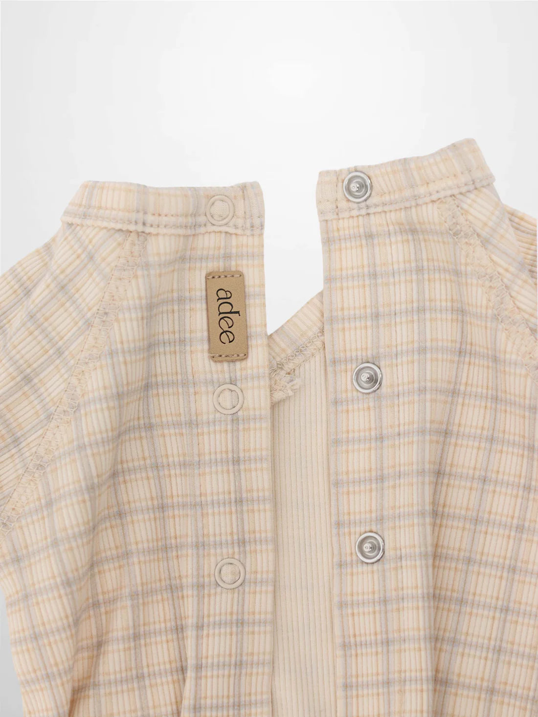 Oatmeal Grid Stretchy - Blue