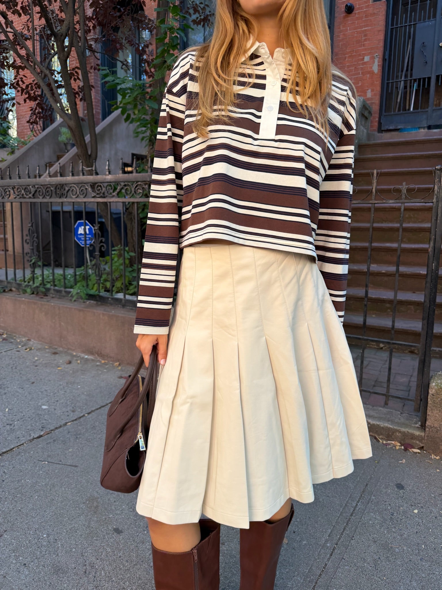 The Leather Pleated Skirt