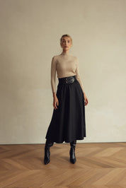 Bliss Corset Skirt Black Midi
