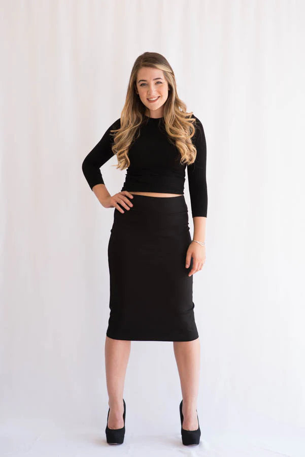 AD-Kal Ponte Pencil Skirt