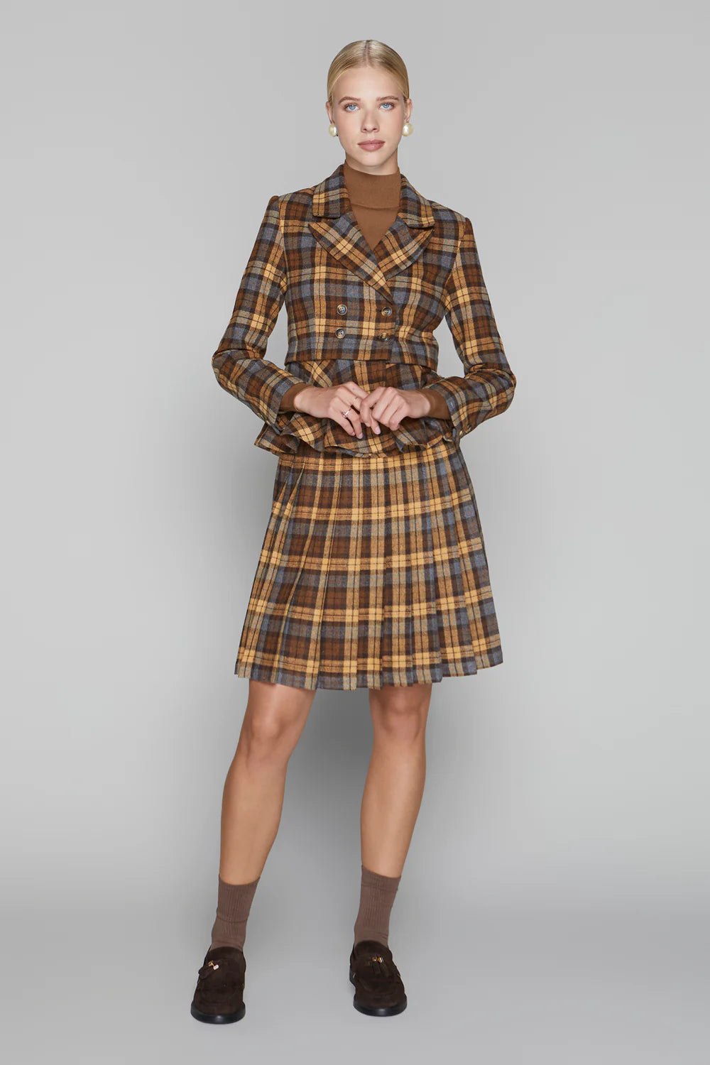 Briar Blazer in Cocoa / Cinnamon Plaid