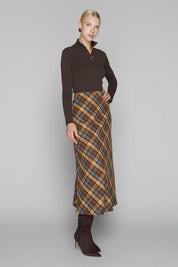 Briar Maxi Skirt in Cocoa / Cinnamon Plaid