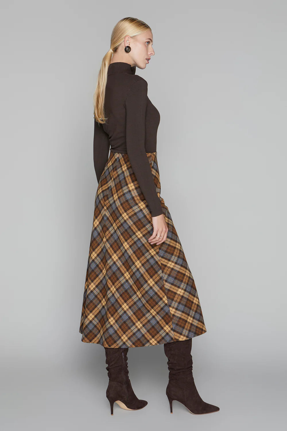 Briar Maxi Skirt in Cocoa / Cinnamon Plaid