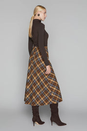 Briar Maxi Skirt in Cocoa / Cinnamon Plaid