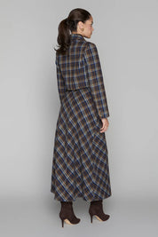Briar Maxi Skirt in Cocoa / Navy Plaid